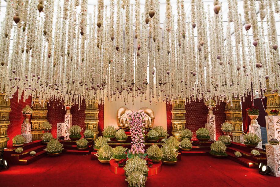Elegant Indian event styling with floral details