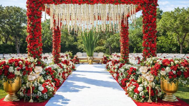 Elegant Indian wedding table and floral styling